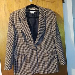 Vintage Structured Houndstooth Blazer
